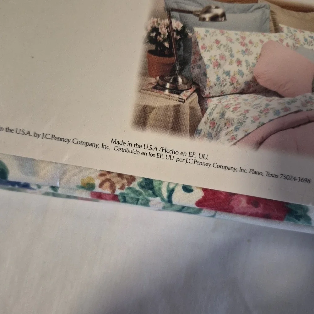 NOS‎ JCP Home Collection Twin Flat Sheet Floral 50/50 Cotton Poly Percale 66x96